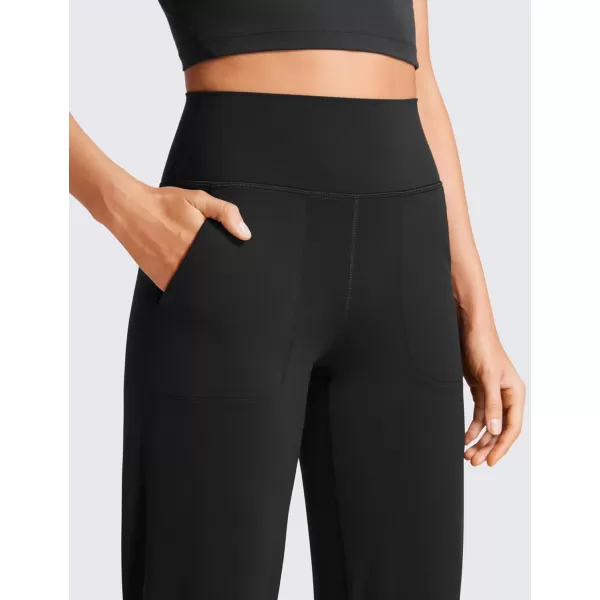 CRZ YOGA Womens Butterluxe High Waist Wide Leg Pants with Pockets 31  Buttery Soft Comfy Casual Yoga Lounge Pants31 Height 53  57 Black