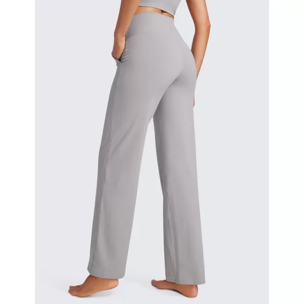 CRZ YOGA Womens Butterluxe High Waist Wide Leg Pants with Pockets 31  Buttery Soft Comfy Casual Yoga Lounge Pants31 Height 53  57 Gull Gray