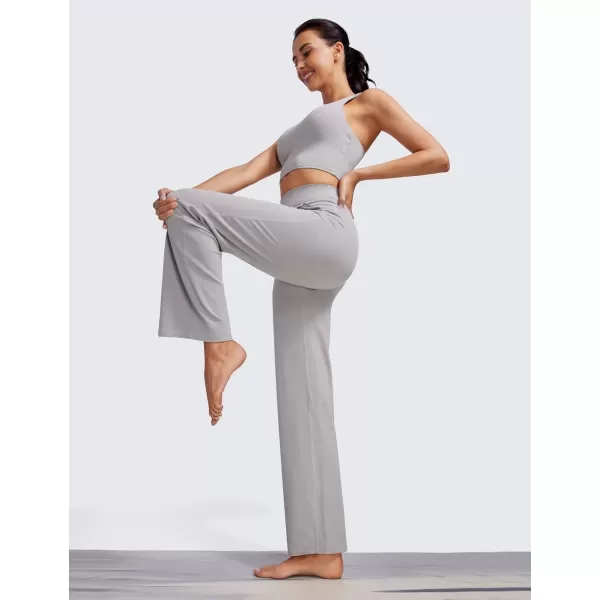 CRZ YOGA Womens Butterluxe High Waist Wide Leg Pants with Pockets 31  Buttery Soft Comfy Casual Yoga Lounge Pants31 Height 53  57 Gull Gray