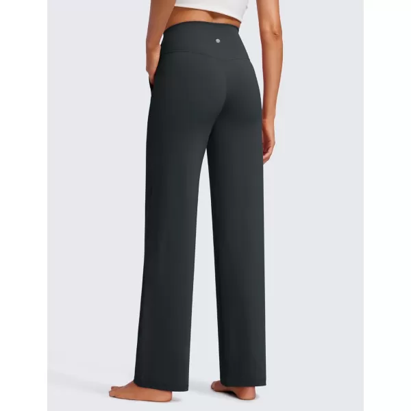 CRZ YOGA Womens Butterluxe High Waist Wide Leg Pants with Pockets 31  Buttery Soft Comfy Casual Yoga Lounge Pants31 Height 53  57 Melanite