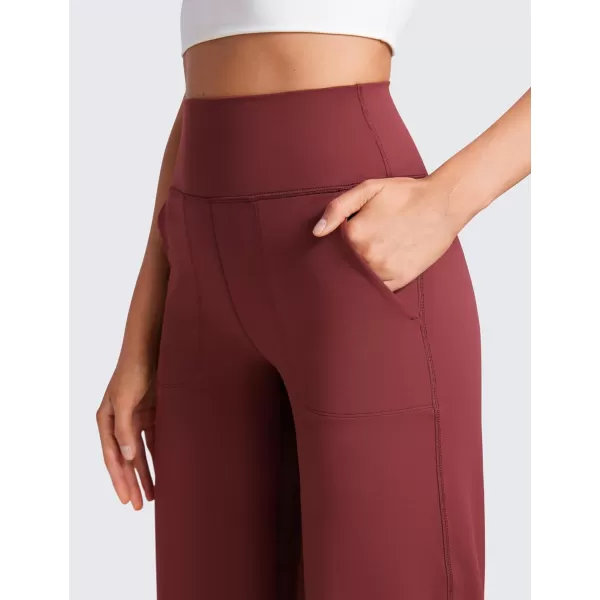 CRZ YOGA Womens Butterluxe High Waist Wide Leg Pants with Pockets 31  Buttery Soft Comfy Casual Yoga Lounge Pants31 Height 53  57 Noctilucence Red