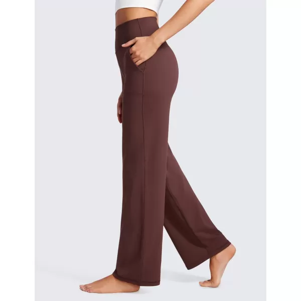 CRZ YOGA Womens Butterluxe High Waist Wide Leg Pants with Pockets 31  Buttery Soft Comfy Casual Yoga Lounge Pants31 Height 53  57 Taupe