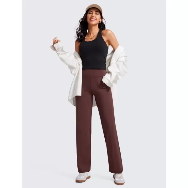 CRZ YOGA Womens Butterluxe High Waist Wide Leg Pants with Pockets 31  Buttery Soft Comfy Casual Yoga Lounge Pants31 Height 53  57 Taupe