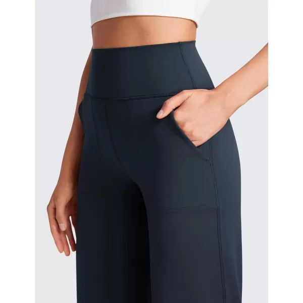 CRZ YOGA Womens Butterluxe High Waist Wide Leg Pants with Pockets 31  Buttery Soft Comfy Casual Yoga Lounge Pants31 Height 53  57 True Navy