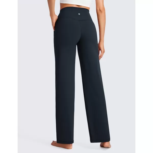 CRZ YOGA Womens Butterluxe High Waist Wide Leg Pants with Pockets 31  Buttery Soft Comfy Casual Yoga Lounge Pants31 Height 53  57 True Navy