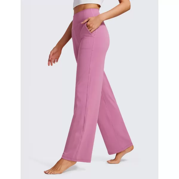 CRZ YOGA Womens Butterluxe High Waist Wide Leg Pants with Pockets 31  Buttery Soft Comfy Casual Yoga Lounge Pants31 Height 53  57 Velvet Dust