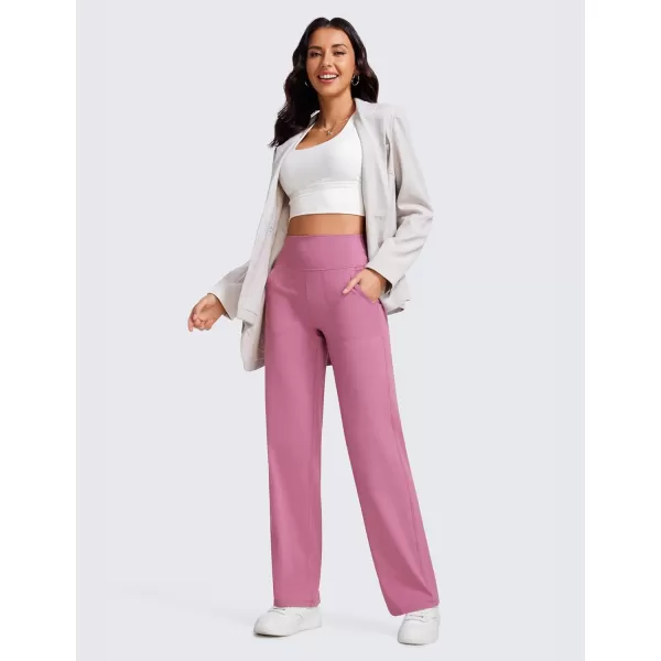 CRZ YOGA Womens Butterluxe High Waist Wide Leg Pants with Pockets 31  Buttery Soft Comfy Casual Yoga Lounge Pants31 Height 53  57 Velvet Dust