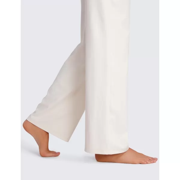 CRZ YOGA Womens Butterluxe High Waist Wide Leg Pants with Pockets 31  Buttery Soft Comfy Casual Yoga Lounge Pants31 Height 53  57 White Apricot