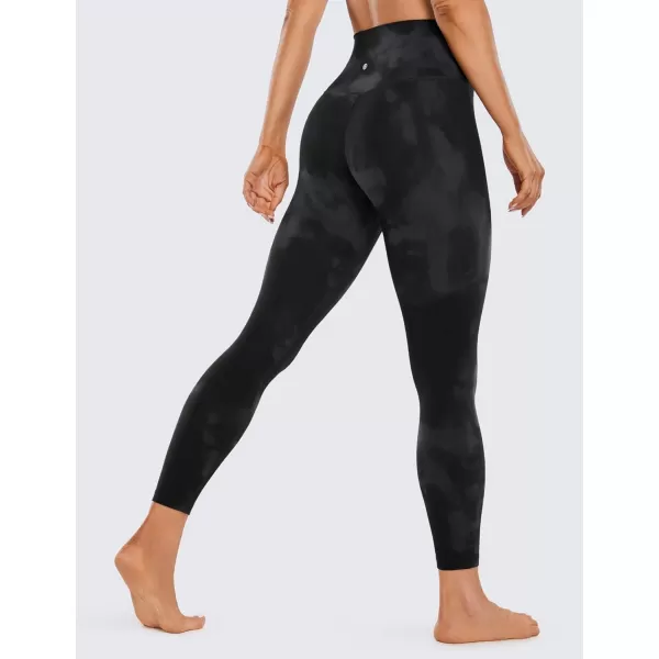 CRZ YOGA Womens Butterluxe High Waisted Yoga Leggings 25 Inches  Buttery Soft Comfy Athletic Gym Workout Pants25 inches Black Tie Dye Flowers