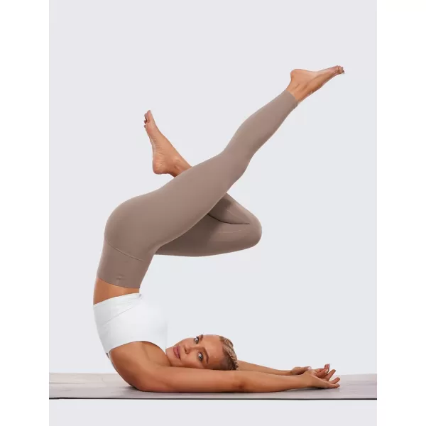 CRZ YOGA Womens Butterluxe High Waisted Yoga Leggings 25 Inches  Buttery Soft Comfy Athletic Gym Workout Pants25 inches Brown Purple