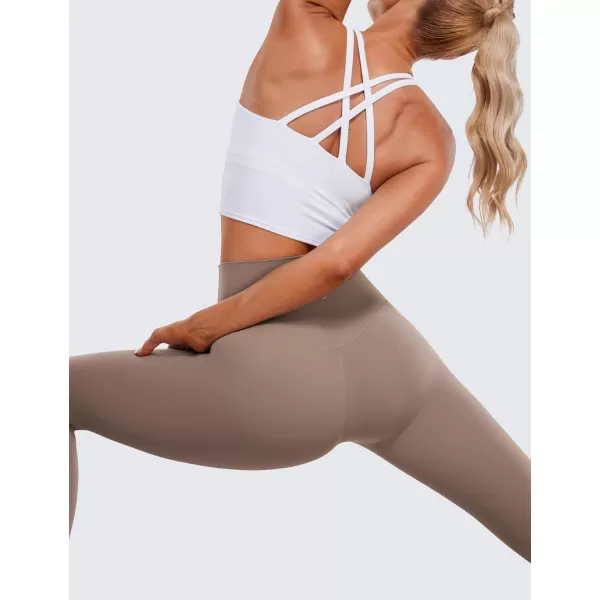 CRZ YOGA Womens Butterluxe High Waisted Yoga Leggings 25 Inches  Buttery Soft Comfy Athletic Gym Workout Pants25 inches Brown Purple