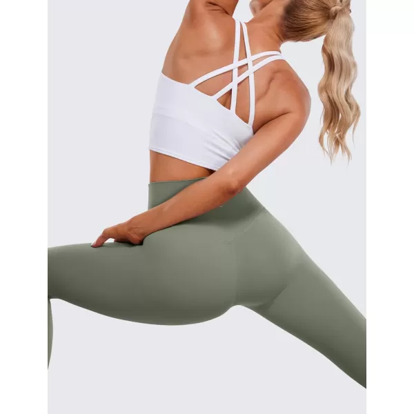 CRZ YOGA Womens Butterluxe High Waisted Yoga Leggings 25 Inches  Buttery Soft Comfy Athletic Gym Workout Pants25 inches Light Army Green