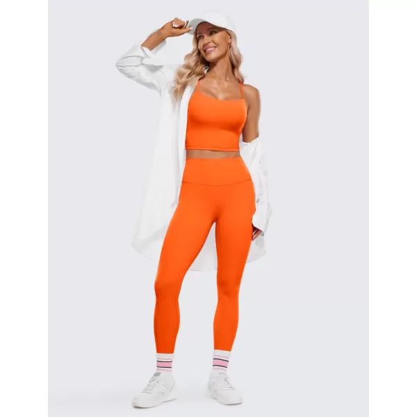 CRZ YOGA Womens Butterluxe High Waisted Yoga Leggings 25 Inches  Buttery Soft Comfy Athletic Gym Workout Pants25 inches Neon Orange