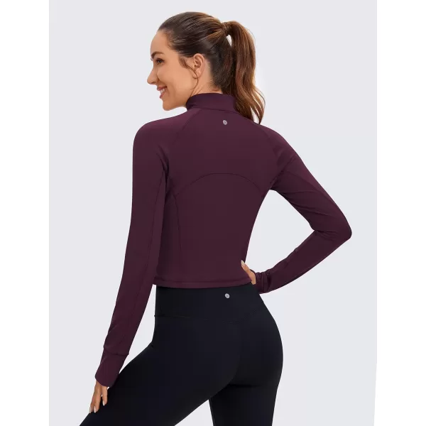 CRZ YOGA Womens Butterluxe Long Sleeve Workout Shirts Half Quarter Zip Sweatshirt Athletic Crop Top Collared Fall ShirtDeep Purple