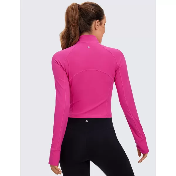 CRZ YOGA Womens Butterluxe Long Sleeve Workout Shirts Half Quarter Zip Sweatshirt Athletic Crop Top Collared Fall ShirtHibiscus Purple