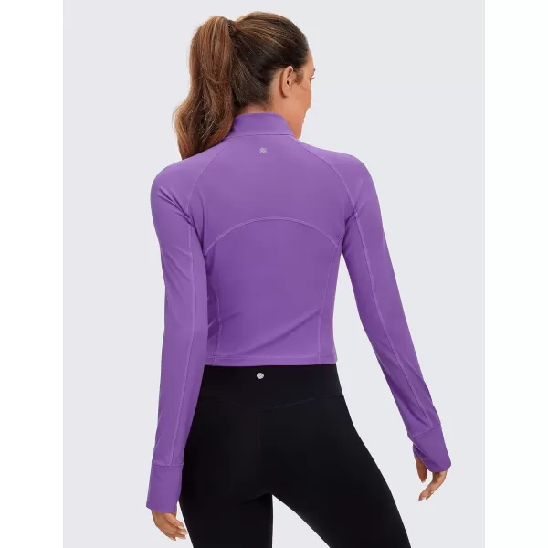 CRZ YOGA Womens Butterluxe Long Sleeve Workout Shirts Half Quarter Zip Sweatshirt Athletic Crop Top Collared Fall ShirtRoyal Lilac