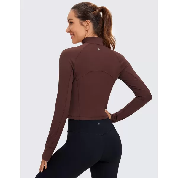 CRZ YOGA Womens Butterluxe Long Sleeve Workout Shirts Half Quarter Zip Sweatshirt Athletic Crop Top Collared Fall ShirtTaupe