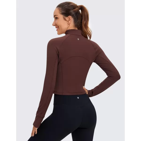 CRZ YOGA Womens Butterluxe Long Sleeve Workout Shirts Half Zip Pullover Sweatshirt Athletic Cropped Tops Running ShirtTaupe