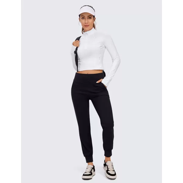 CRZ YOGA Womens Butterluxe Long Sleeve Workout Shirts Half Zip Pullover Sweatshirt Athletic Cropped Tops Running ShirtWhite