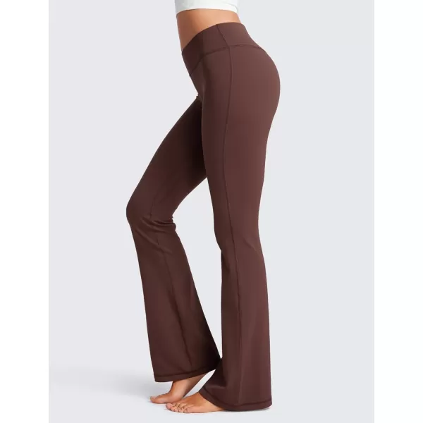 CRZ YOGA Womens Butterluxe Low Rise Flare Leggings 32  Bootcut Yoga Pants with Pockets Wide Leg Buttery Soft Lounge Casual32 Height 55  58 Taupe