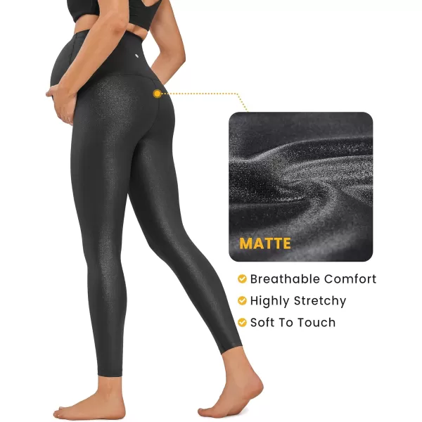 CRZ YOGA Womens Butterluxe Maternity Leggings Over The Belly 25  Buttery Soft Workout Activewear Yoga Pregnancy Pants25 inches Black Classic