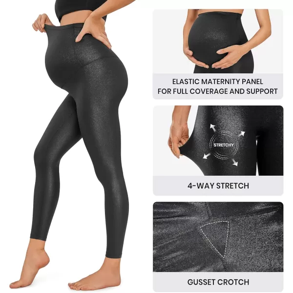 CRZ YOGA Womens Butterluxe Maternity Leggings Over The Belly 25  Buttery Soft Workout Activewear Yoga Pregnancy Pants25 inches Black Classic