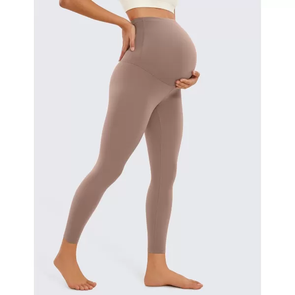 CRZ YOGA Womens Butterluxe Maternity Leggings Over The Belly 25  Buttery Soft Workout Activewear Yoga Pregnancy Pants25 inches Brown Purple