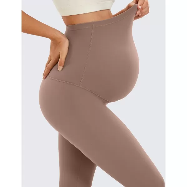 CRZ YOGA Womens Butterluxe Maternity Leggings Over The Belly 25  Buttery Soft Workout Activewear Yoga Pregnancy Pants25 inches Brown Purple