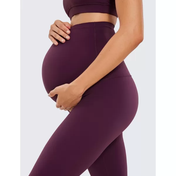 CRZ YOGA Womens Butterluxe Maternity Leggings Over The Belly 25  Buttery Soft Workout Activewear Yoga Pregnancy Pants25 inches Deep Purple