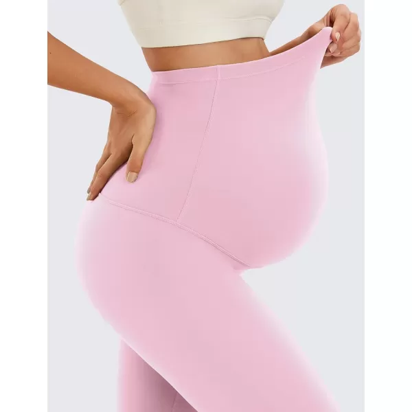 CRZ YOGA Womens Butterluxe Maternity Leggings Over The Belly 25  Buttery Soft Workout Activewear Yoga Pregnancy Pants25 inches Pink Peony