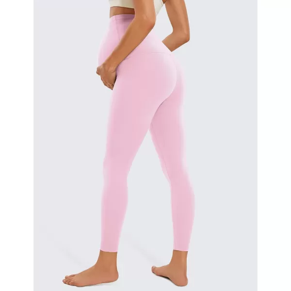 CRZ YOGA Womens Butterluxe Maternity Leggings Over The Belly 25  Buttery Soft Workout Activewear Yoga Pregnancy Pants25 inches Pink Peony