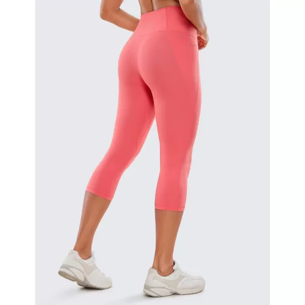 CRZ YOGA Womens Butterluxe Workout Capri Leggings 17  19  21  High Waist Crop Yoga Pants with Pockets Buttery Soft19 inches Raspberry Sorbet