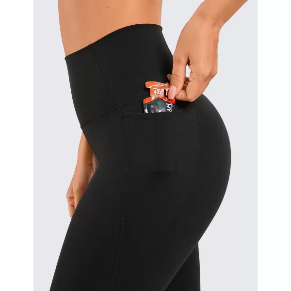 CRZ YOGA Womens Butterluxe Workout Capri Leggings 17  19  21  High Waist Crop Yoga Pants with Pockets Buttery Soft21 inches Black