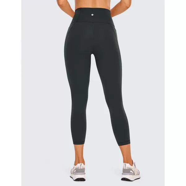 CRZ YOGA Womens Butterluxe Workout Capri Leggings 17  19  21  High Waist Crop Yoga Pants with Pockets Buttery Soft21 inches Melanite