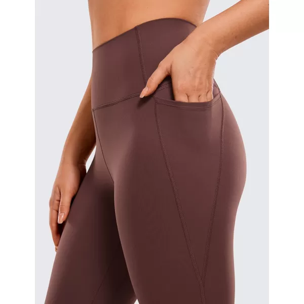 CRZ YOGA Womens Butterluxe Workout Capri Leggings 17  19  21  High Waist Crop Yoga Pants with Pockets Buttery Soft21 inches Taupe