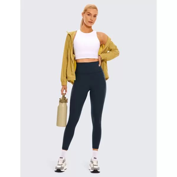 CRZ YOGA Womens Butterluxe Workout Capri Leggings 17  19  21  High Waist Crop Yoga Pants with Pockets Buttery Soft21 inches Twilight Blue