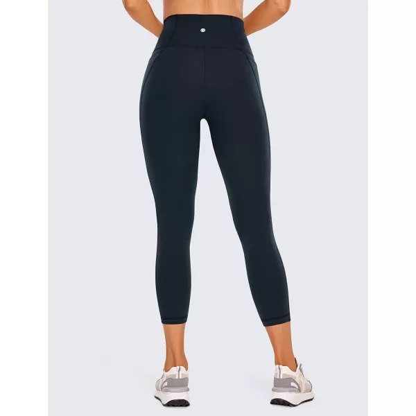 CRZ YOGA Womens Butterluxe Workout Capri Leggings 17  19  21  High Waist Crop Yoga Pants with Pockets Buttery Soft21 inches Twilight Blue