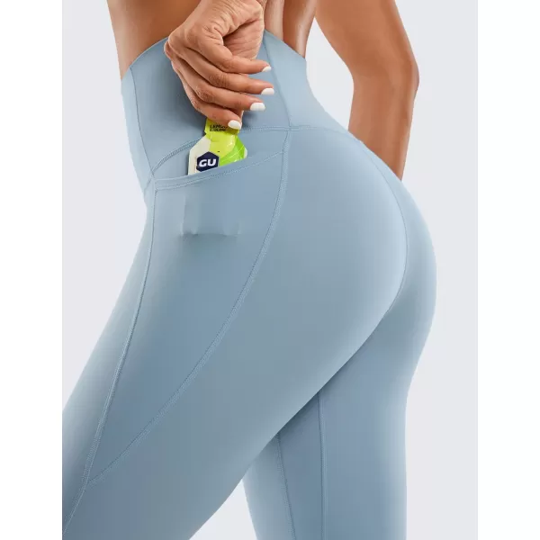 CRZ YOGA Womens Butterluxe Workout Leggings 25  28  High Waisted Gym Yoga Pants with Pockets Buttery Soft25 inches Cambric Blue