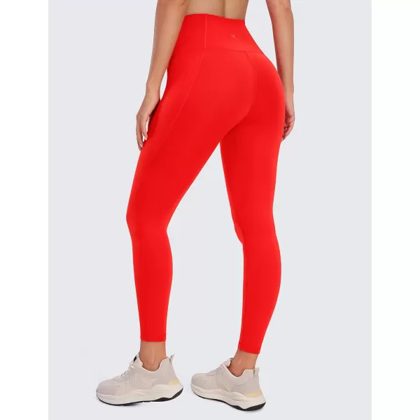 CRZ YOGA Womens Butterluxe Workout Leggings 25  28  High Waisted Gym Yoga Pants with Pockets Buttery Soft25 inches Dark Red