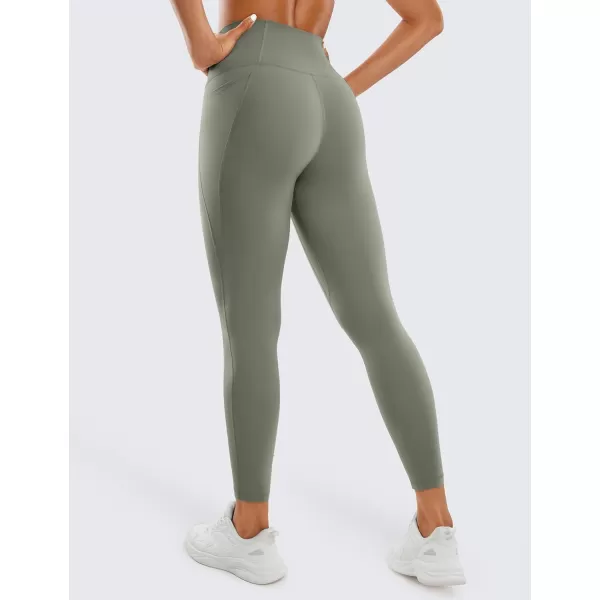 CRZ YOGA Womens Butterluxe Workout Leggings 25  28  High Waisted Gym Yoga Pants with Pockets Buttery Soft25 inches Light Army Green