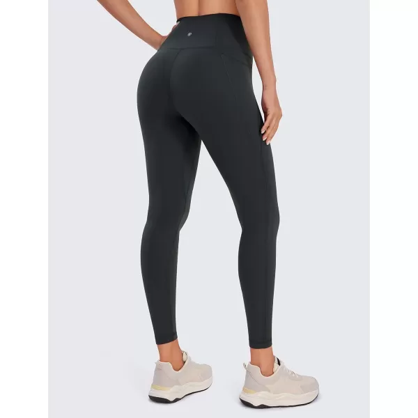 CRZ YOGA Womens Butterluxe Workout Leggings 25  28  High Waisted Gym Yoga Pants with Pockets Buttery Soft25 inches Melanite