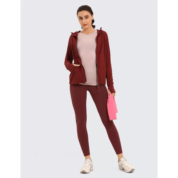 CRZ YOGA Womens Butterluxe Workout Leggings 25  28  High Waisted Gym Yoga Pants with Pockets Buttery Soft25 inches Noctilucence Red