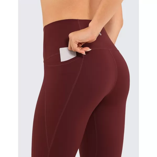 CRZ YOGA Womens Butterluxe Workout Leggings 25  28  High Waisted Gym Yoga Pants with Pockets Buttery Soft25 inches Noctilucence Red