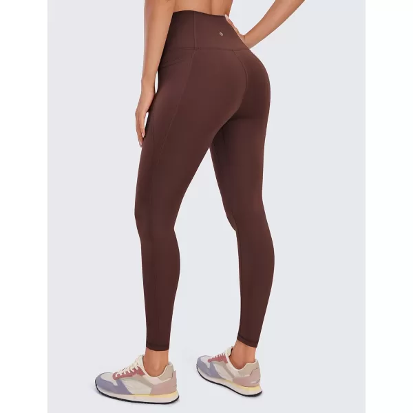 CRZ YOGA Womens Butterluxe Workout Leggings 25  28  High Waisted Gym Yoga Pants with Pockets Buttery Soft25 inches Taupe