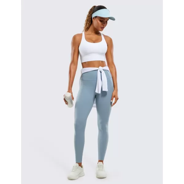 CRZ YOGA Womens Butterluxe Workout Leggings 25  28  High Waisted Gym Yoga Pants with Pockets Buttery Soft28 inches Cambric Blue