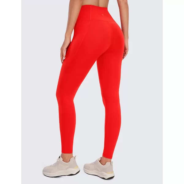 CRZ YOGA Womens Butterluxe Workout Leggings 25  28  High Waisted Gym Yoga Pants with Pockets Buttery Soft28 inches Dark Red