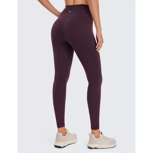 CRZ YOGA Womens Butterluxe Workout Leggings 25  28  High Waisted Gym Yoga Pants with Pockets Buttery Soft28 inches Deep Purple