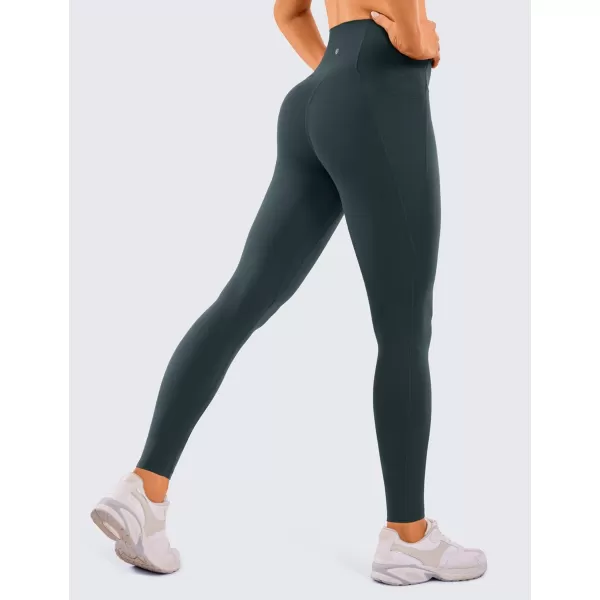 CRZ YOGA Womens Butterluxe Workout Leggings 25  28  High Waisted Gym Yoga Pants with Pockets Buttery Soft28 inches Forest Dark Green