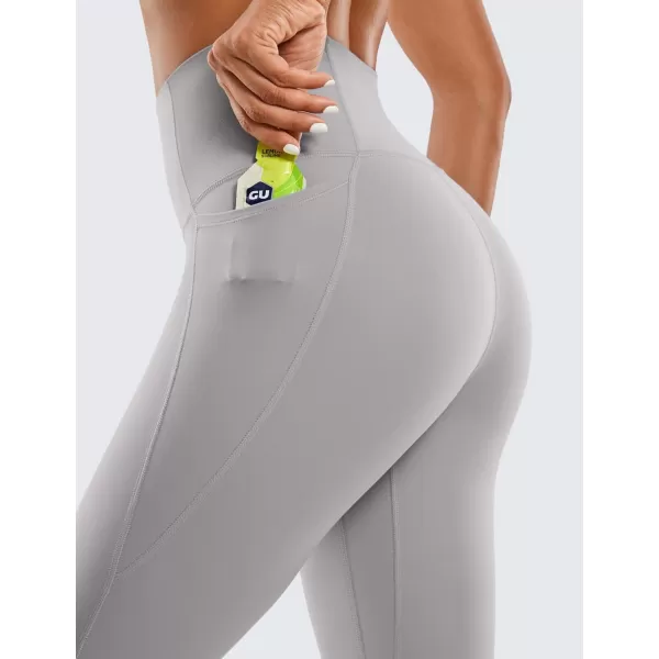 CRZ YOGA Womens Butterluxe Workout Leggings 25  28  High Waisted Gym Yoga Pants with Pockets Buttery Soft28 inches Gull Gray
