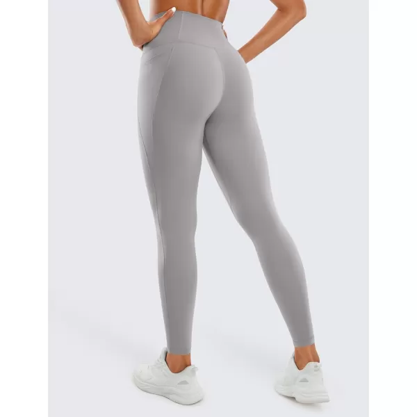CRZ YOGA Womens Butterluxe Workout Leggings 25  28  High Waisted Gym Yoga Pants with Pockets Buttery Soft28 inches Gull Gray
